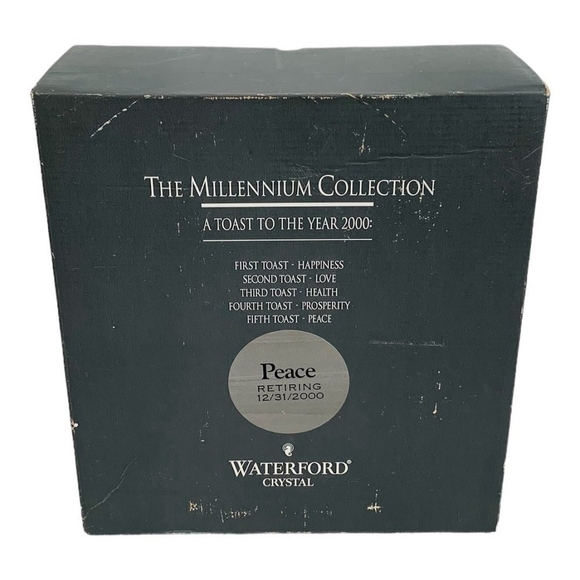 Rare Vintage Waterford Crystal Millennium Collection 2000 PEACE Toasting FLUTES - Picture 2 of 5